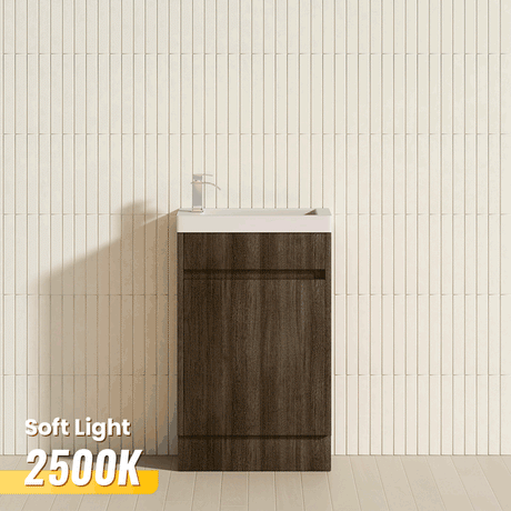 500x250x940mm PVC Filmed Floor Mini Bathroom Vanity with Kickboard Dark Grey