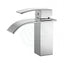 Omar Square Solid Brass Chrome Waterfall Basin Mixer Bathroom Vanity Tap Short Mixers